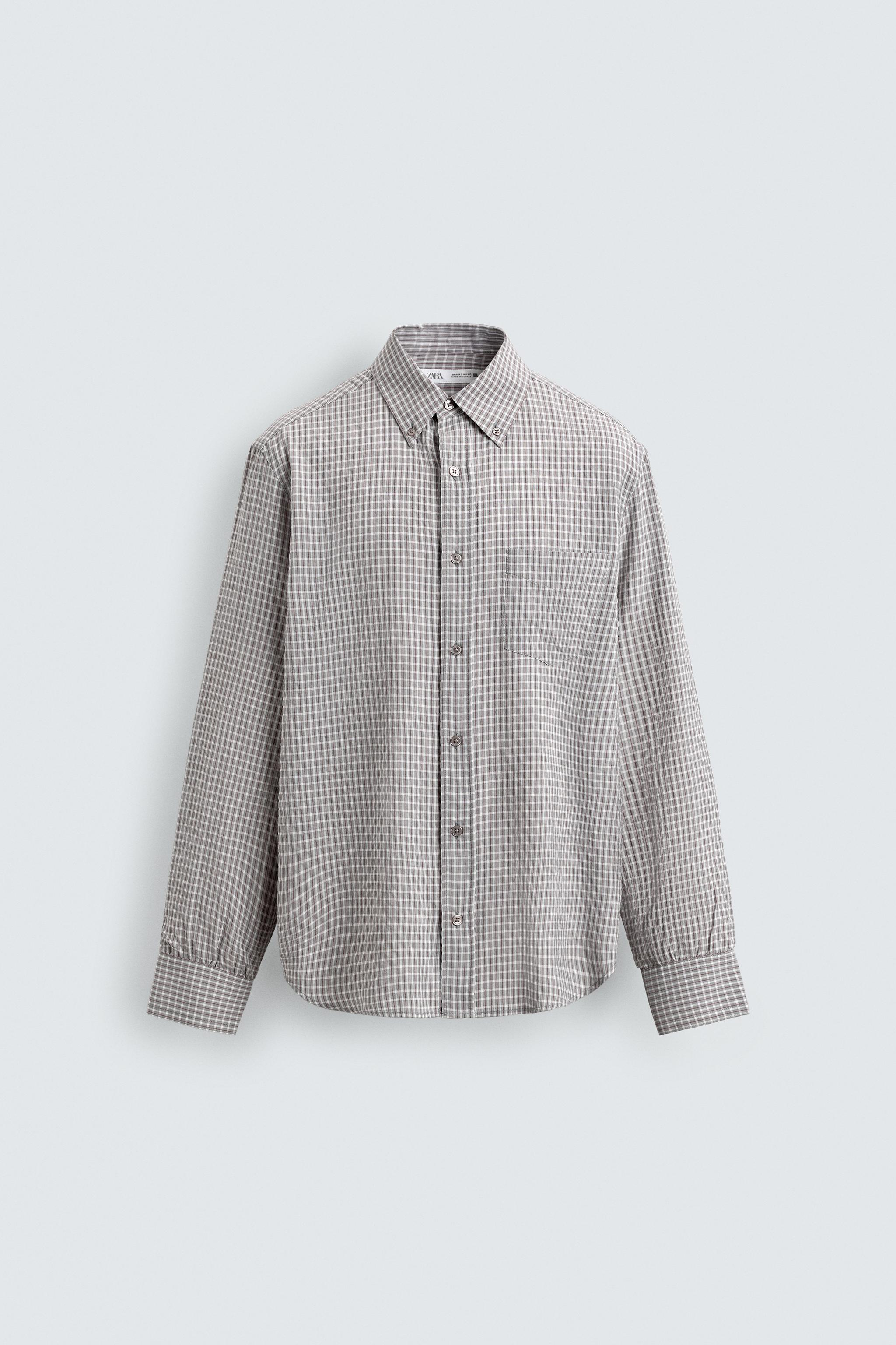TEXTURED PLAID SHIRT